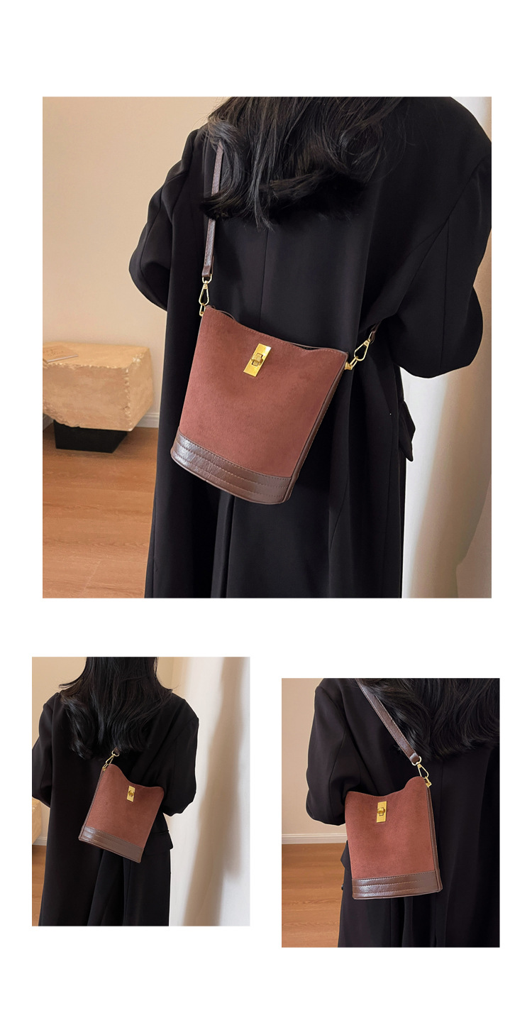 Damen Beuteltasche Mit Plüsch Einsatz Als Schulter- Und Umhängetasche_voghion.com