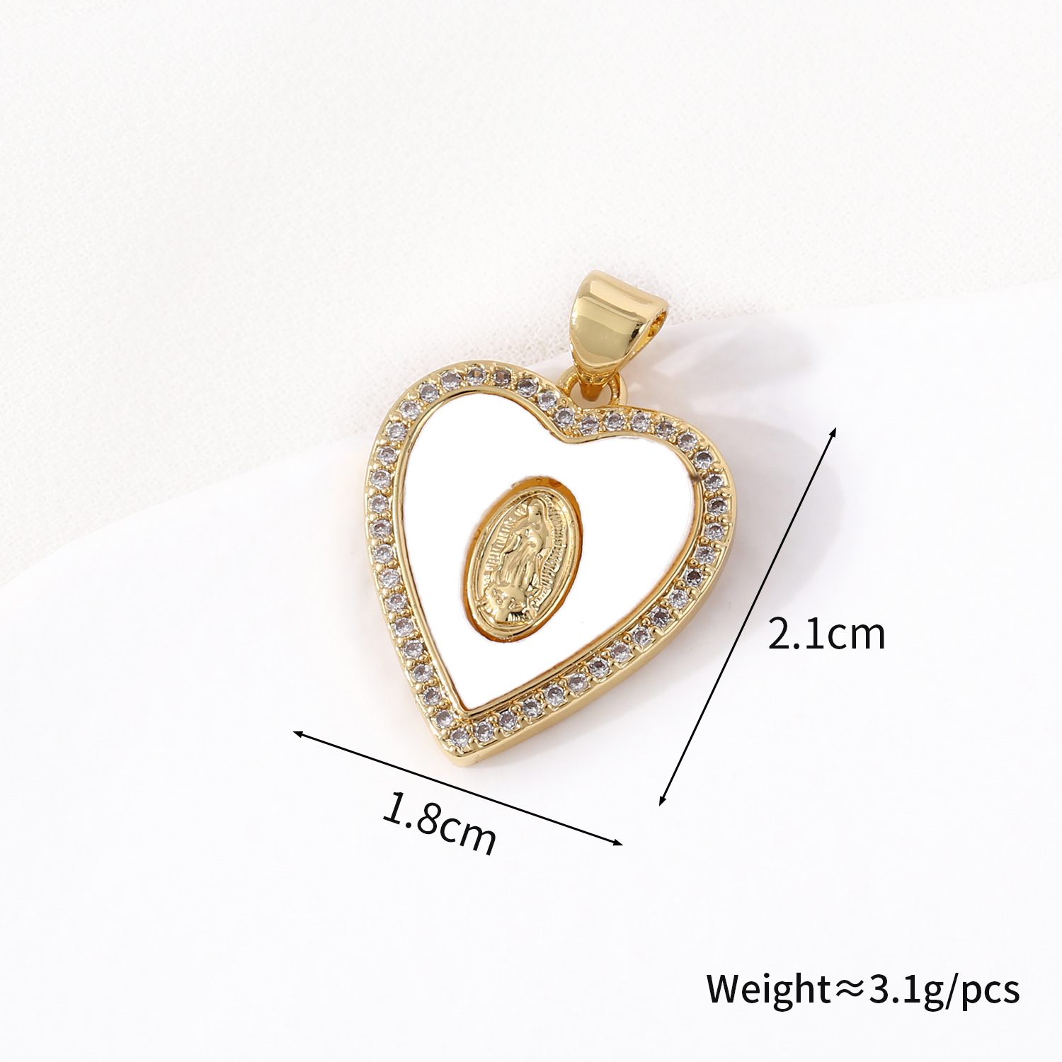 12g Weight Pendant Jewelry Making Type 18*19mm, 21 * 18mm, 21 * 25mm Jewelry Making Size Zircon Inlay Material DIY Jewelry Accessories Classification 1 Piece Quantity Copper Material Geometric, Virgin Mary, Heart Shape Pattern Plating Design Religion, Ethnic Style Style 1 Piece 18*19mm 21 * 18mm 21 * 25mm Copper Zircon Geometric Virgin Mary Heart Shape Pendant 2