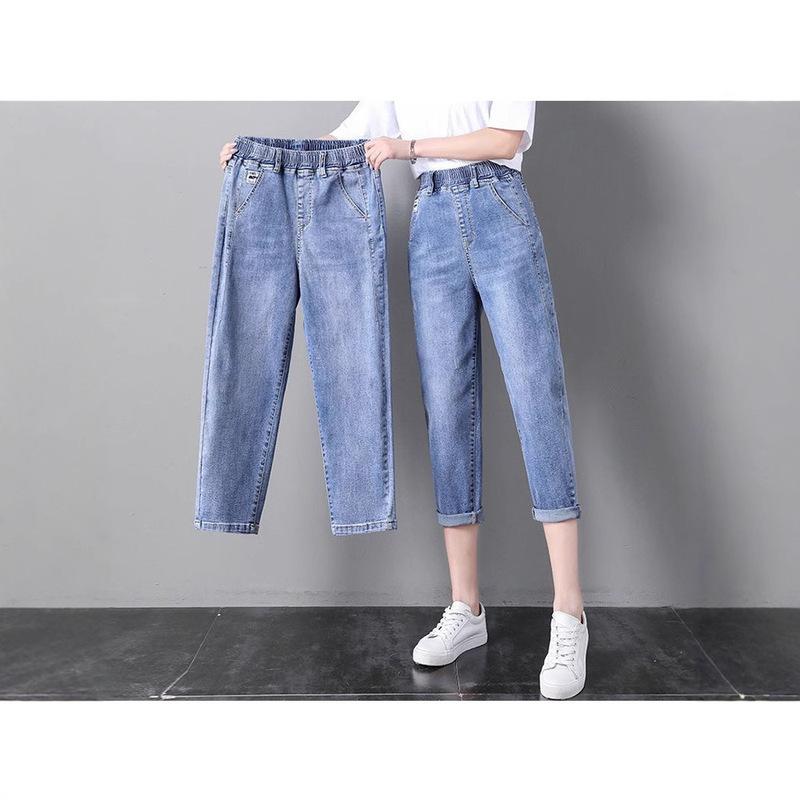 Cropped Jeans Women's Summer Thin 2025 New Arrival High Waist Loose Slimming Dad Pants Straight Harem Pants