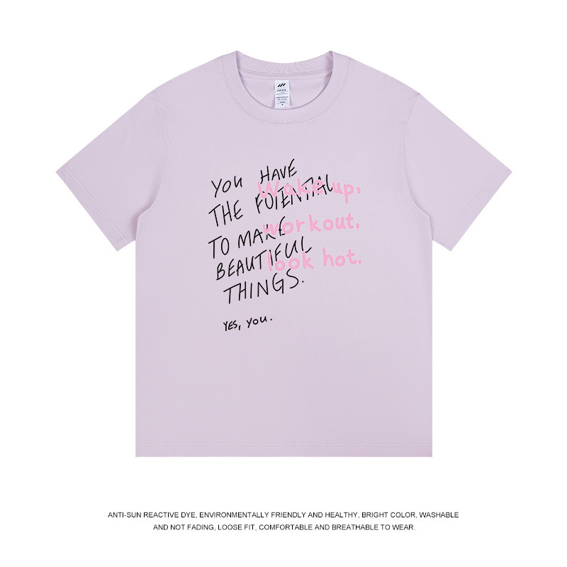 メンズストリートファッションレタープリントTシャツ半袖メンズラウンドネックニッチデザイントレンドTシャツカジュアルで万能なトップス|undefined