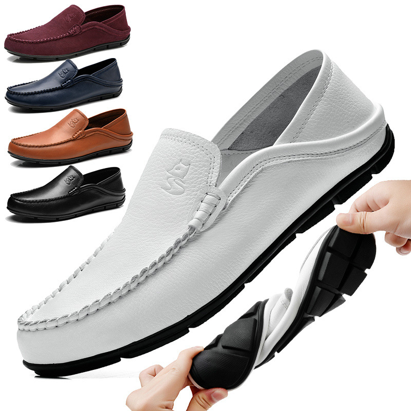 High-End Men's Leather Top Layer Cowhide Young Men's Leather Shoes, British Style Gentleman Driving Men's Bean Shoes, Br_vogvips.com