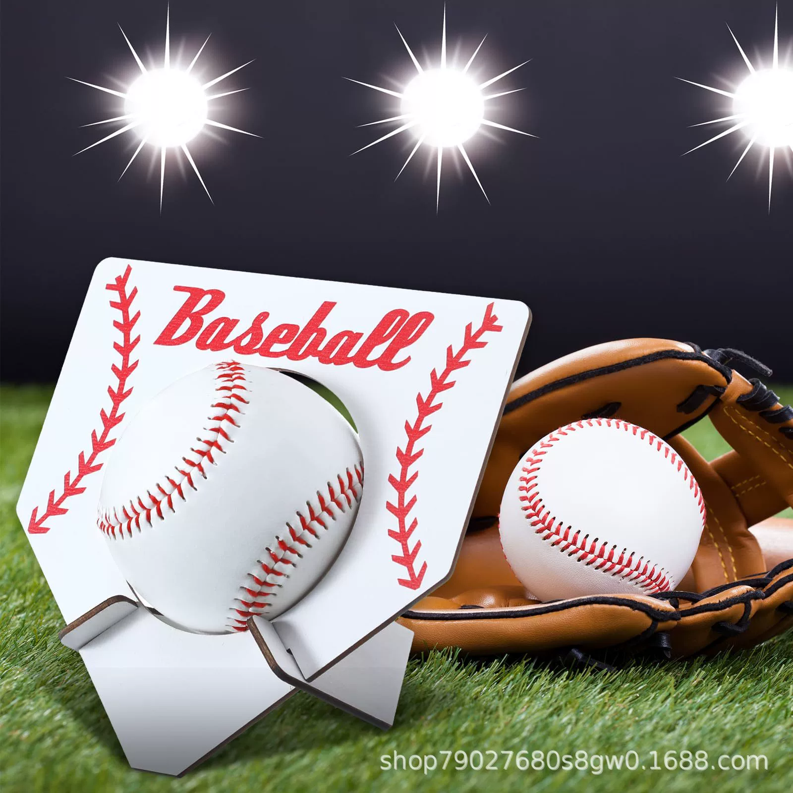 Деревянная полка для бейсбола Креативная полка для хранения бейсбола из массива дерева Бейсбольная стойка минималистская стойка для хранения бейсбола