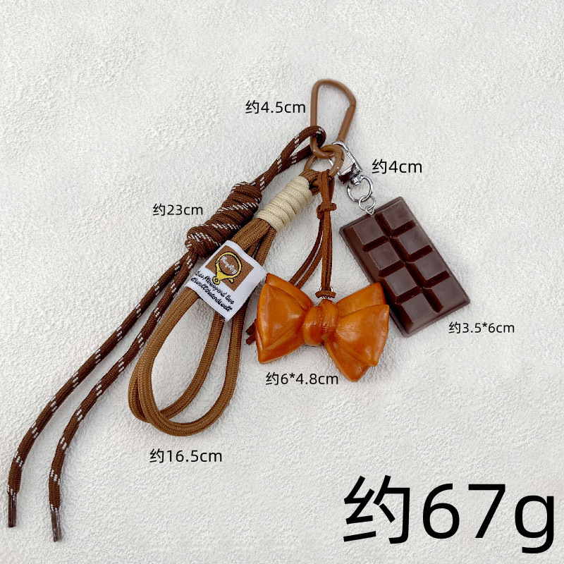 Comida de simulación de viento ins, bolsa de superficie de agua alcalina transfronteriza miu, colgante de chocolate, joyería, llavero de personalidad linda