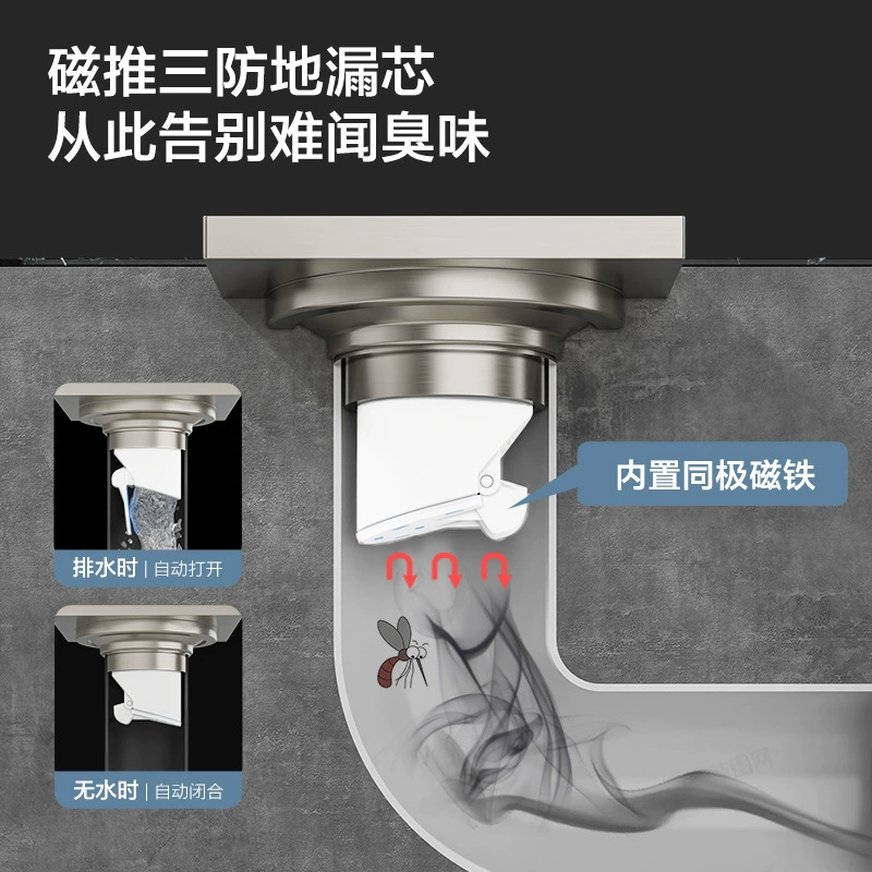 Джиюму Ган Серый 304 нержавеющая сталь запахонепроницаемый слив для пола ванная канализация кухня насекомо-непроницаемый водонепроницаемый весь медный слив для пола