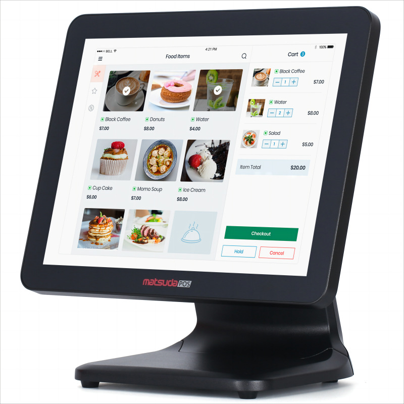 制造商直销的工业真平面POS机15英寸电容触摸屏适用于商场POS系统