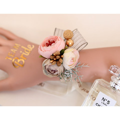 Forest style groom's corsage, wedding full set, bride's wrist flower, bridesmaid's sister's group hand flower, wedding supplies, set of corsage