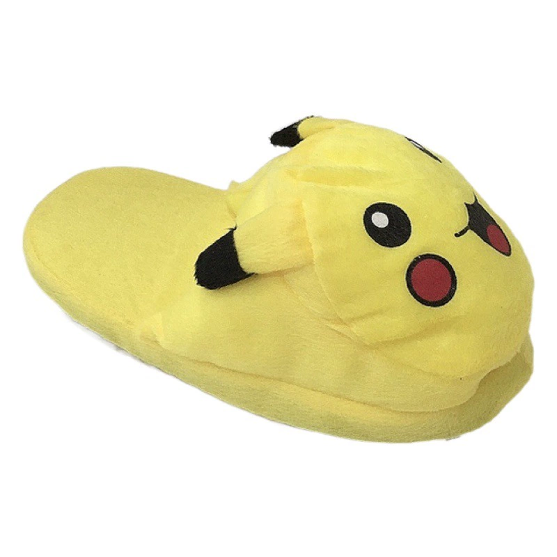 В наличии плюшевая хлопковая обувь Pokemon Pikachu, легкие Флисовые Тапочки с носком, сшитая обувь, Тапочки для родителей и детей, пар Мао