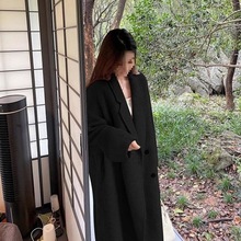 中长款毛呢外套女秋冬次小个子韩系显瘦风衣呢子大衣