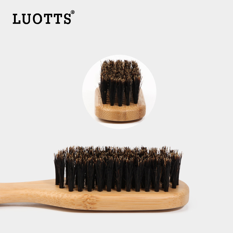 Luo tuossi Comercio exterior cepillo de barba para hombres mango de bambú peine de barba forma de cabeza de aceite peine cabello roto cepillo de limpieza de cabello