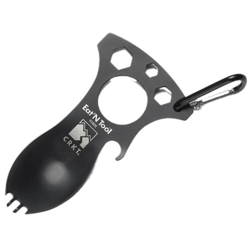 Outdoor portable tools, camping equipment, outdoor multi-functional emergency stainless steel spoon, fork, bottle opener, wrench