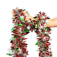 国境を越えて人気のクリスマス装飾カラー条クリスマスツリー装飾花輪白い雪花リボン花メーカー