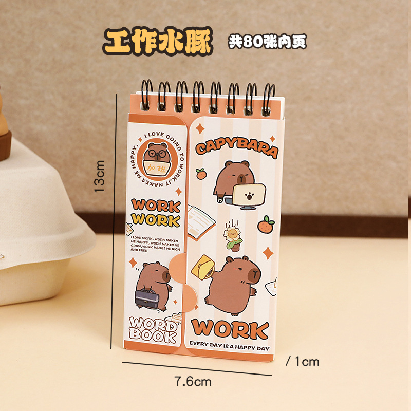 Capibara Inglés palabra cuaderno de memoria puede ocultar portátil de bolsillo cuaderno de notas cuaderno de notas