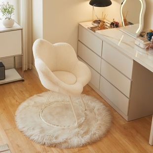 Trendy Makeup Chair for Girls' Bedroom, Rotating Vanity Stool, Light Luxury High-Value Petal Vanity Stool