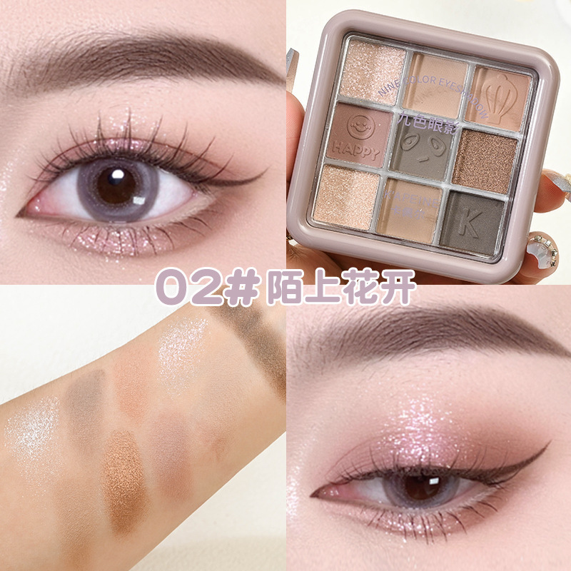 Kappel Spring Nine-Color Eye Sadow Sombra de ojos mate Sombra de ojos nacarada brillante Sombra de ojos pura Maquillaje transfronterizo