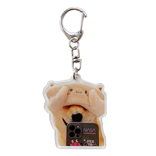Cartoon cute retro leader dog peripheral acrylic keychain couple bag mobile phone decoration key chain small pendant