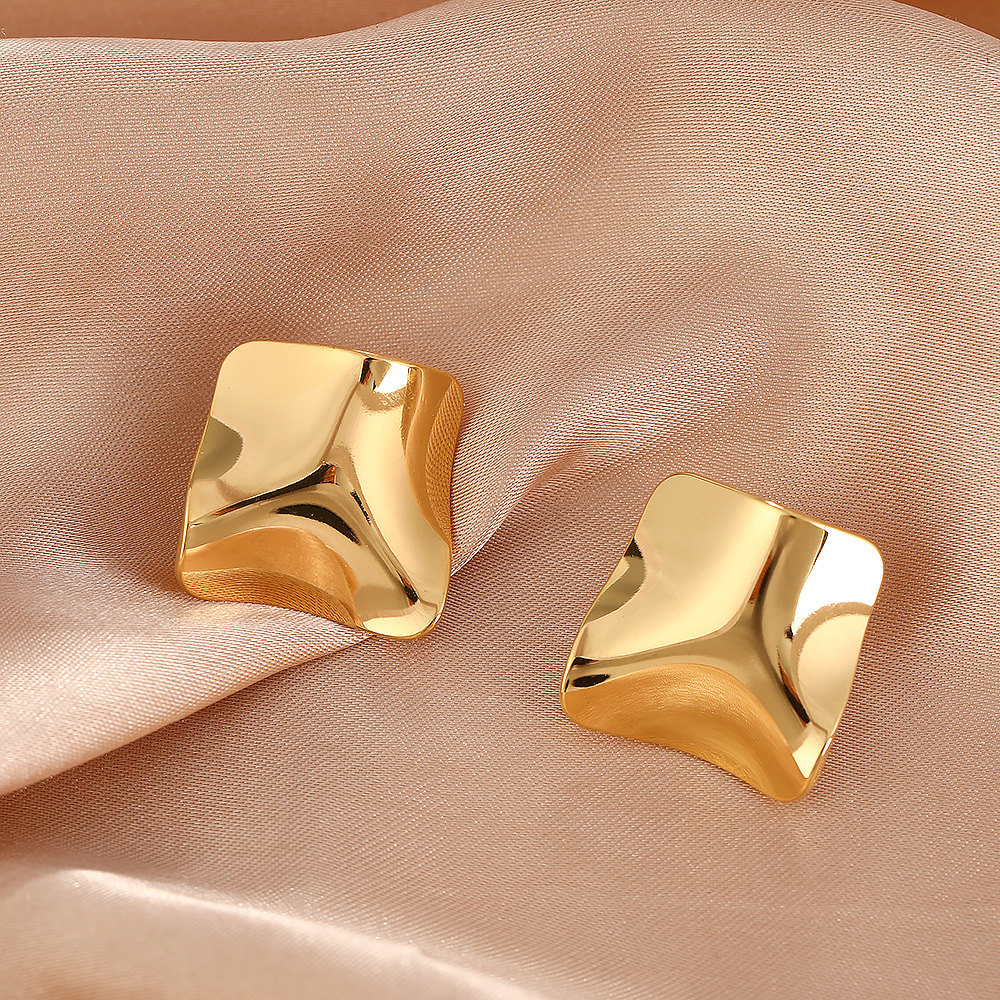 Designer style personalized temperament earrings concave irregular earrings fashion creative diamond earrings_voghion.com