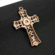 Vintage White Diamond hollow gold cross large diy jewelry accessories European and American popular necklace pendant wholesale