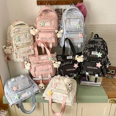 クロスボーダー甘いスタイル学生指導ショルダーバッグ漫画かわいい女の子大容量バックパック学生スクールバッグ