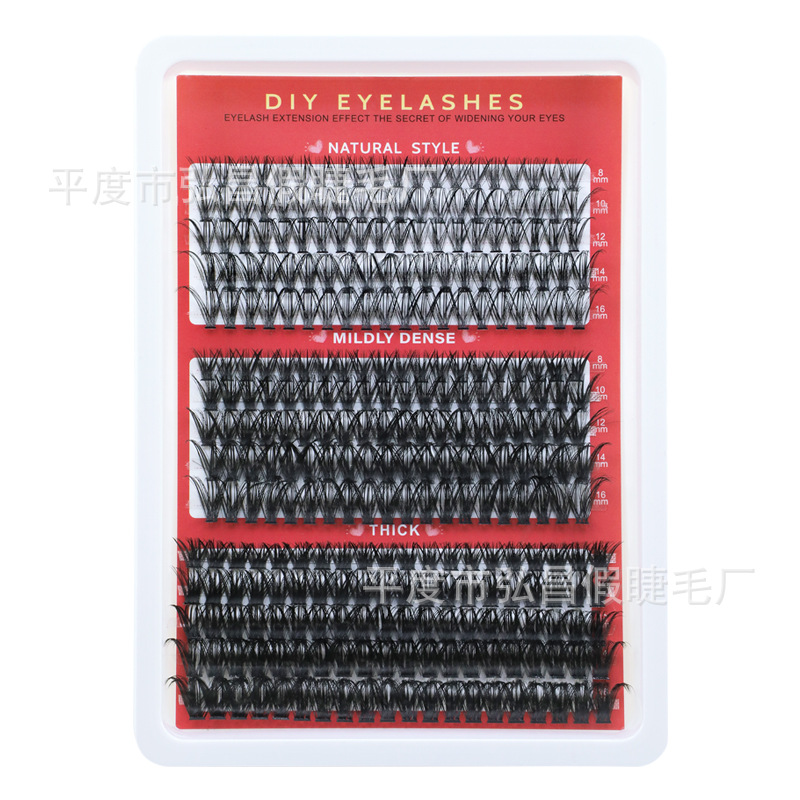 Amazon Border Border Pestañas postizas DIY Cúmulo único 50D 80D 120D Mezcla 250 Pestañas postizas rizadas