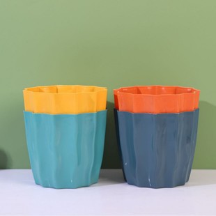 Balcony Household Plastic Small Flower Pots for Succulents, Desktop Simple Large-Diameter New Gardening Flower Pots for Succulents