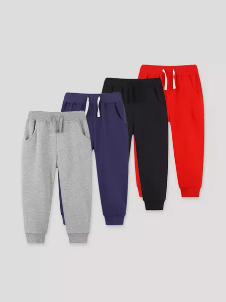 Cross-Border E-Commerce Spring and Autum Pure Cotton Kidsren's Leggings Sweatpants European and American Kidsren's Sweatpants Terry Kidsren's Pants