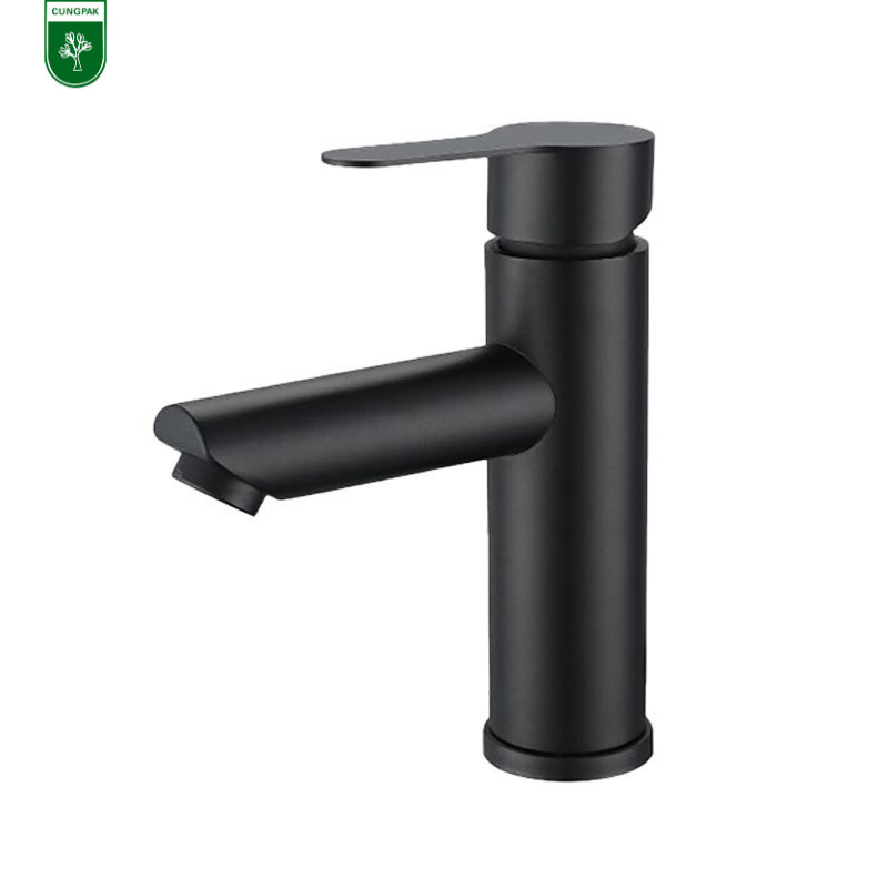 Guangdong 304 Stainless Steel Faucet Black Hot and Cold Washbasin Washbasin Home Powder Room Basin Faucet
