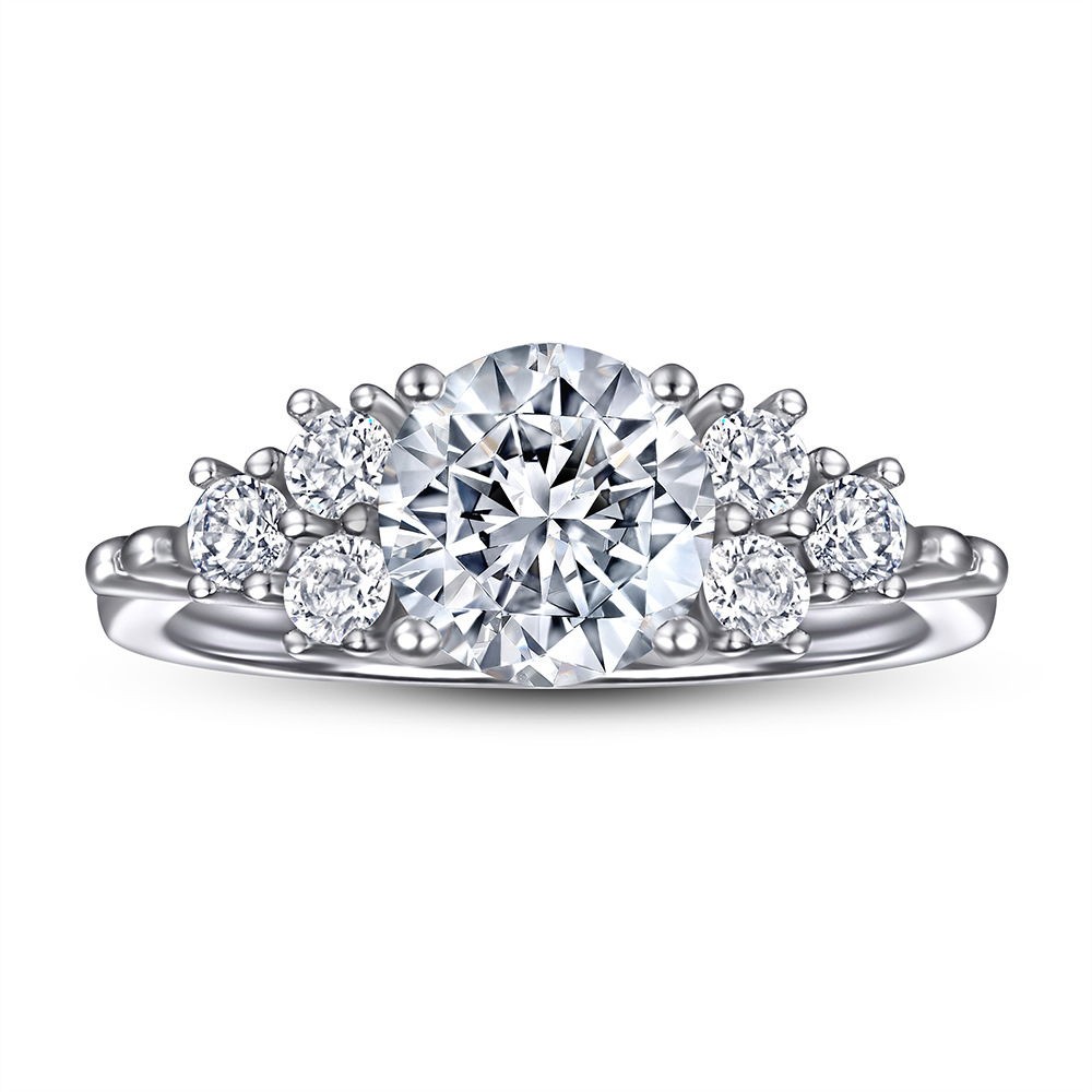 Tonglin europeo y americano nuevo anillo de Plata de Ley 925 anillo de combinación de las mujeres anillo de compromiso de boda anillo de circón al por mayor