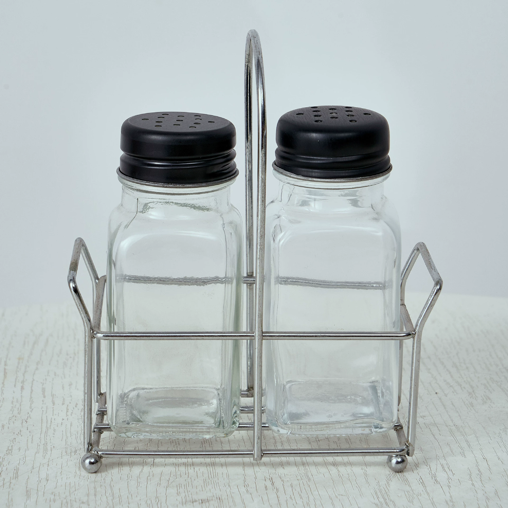 Glass seasoning bottle set with stainless steel handheld household salt jar seasoning bottle dining table glass seasoning bottle combination