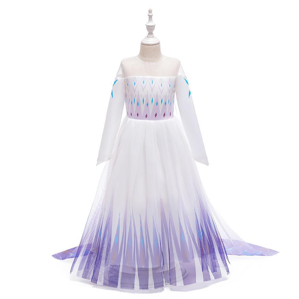 Frozen 2 princesa Elsa pettiskirt niña Elsa vestido de verano los niños vestido Elsa traje