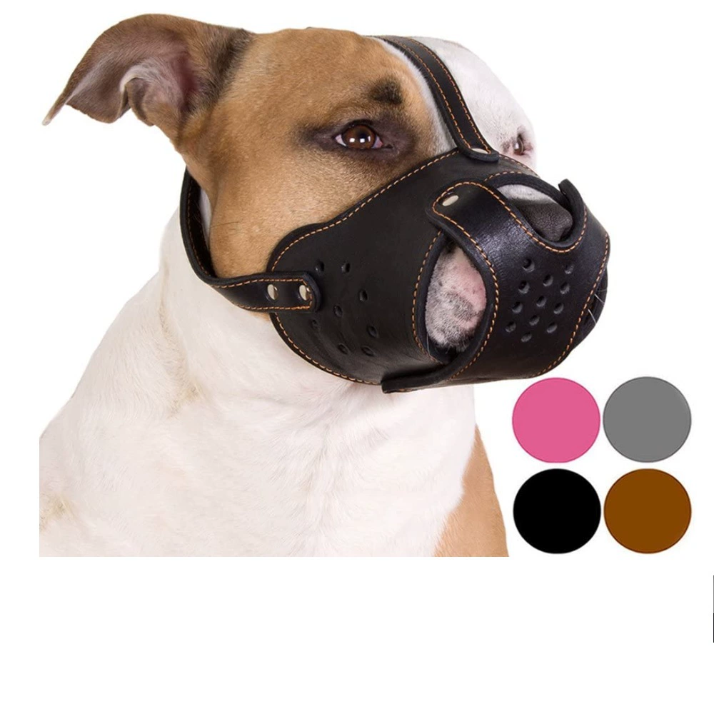 Amazon новая собачья морда дышащая противоукусная маска для домашних животных Пылезащитная Защитная Кожаная маска для собак