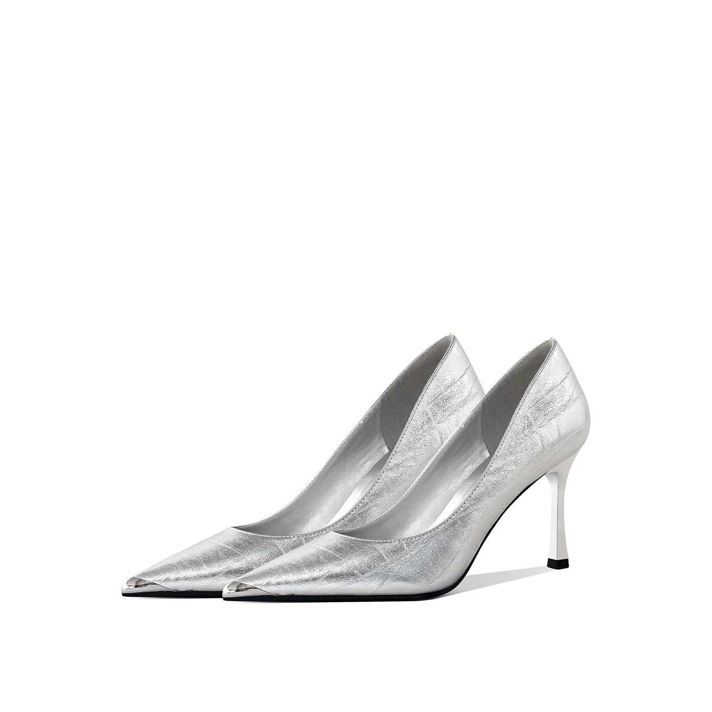 В наличии: Серебристые туфли-лодочки с острым носком на высоком каблуке, женские, осень 2025, новинка, элегантные, с неглубоким вырезом, для банкетов, оптом
