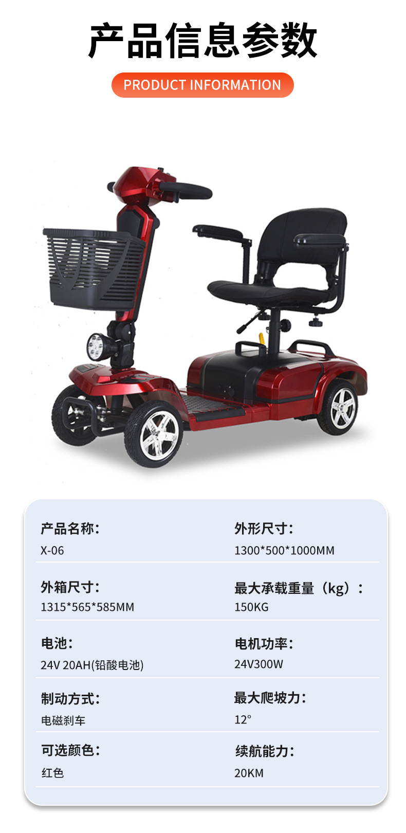 Hot-Selling New Model of Electric Mobility Scooter for the Elderly, Four-Wheeled, Foldable, for Disabled People, Dual-Seater, Anti-Fall, Special Electric Scooter for Home Use