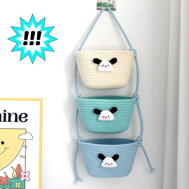 Cesta colgante de tres niveles para perro, color azul hielo.