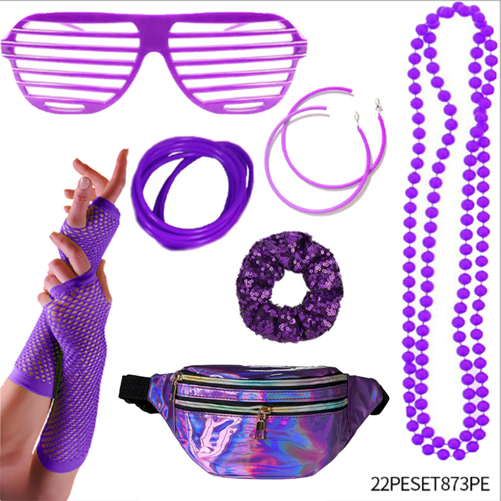 1980s despedida de soltera 80s maquillaje de mujer accesorios de vestuario collar de color conjunto de pulseras