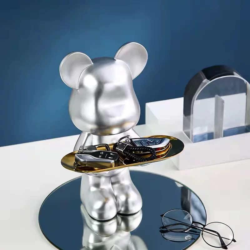 Креативный поднос-уход за зайчиком Care Bear, украшения для дома, прихожей, хранения ключей, офисная настольная декоративная вещь, подарок