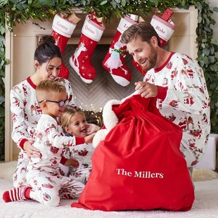2025 European and American Christmas Family Clothing Home Clothing Family Clothing Christmas Family Santa Claus Printed Pajamas