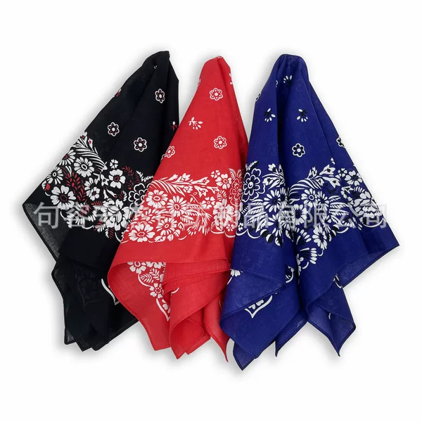 In stock cotton flower Paisley cashew flower square scarf 55 * 55CM hip hop street dance cycling headscarf