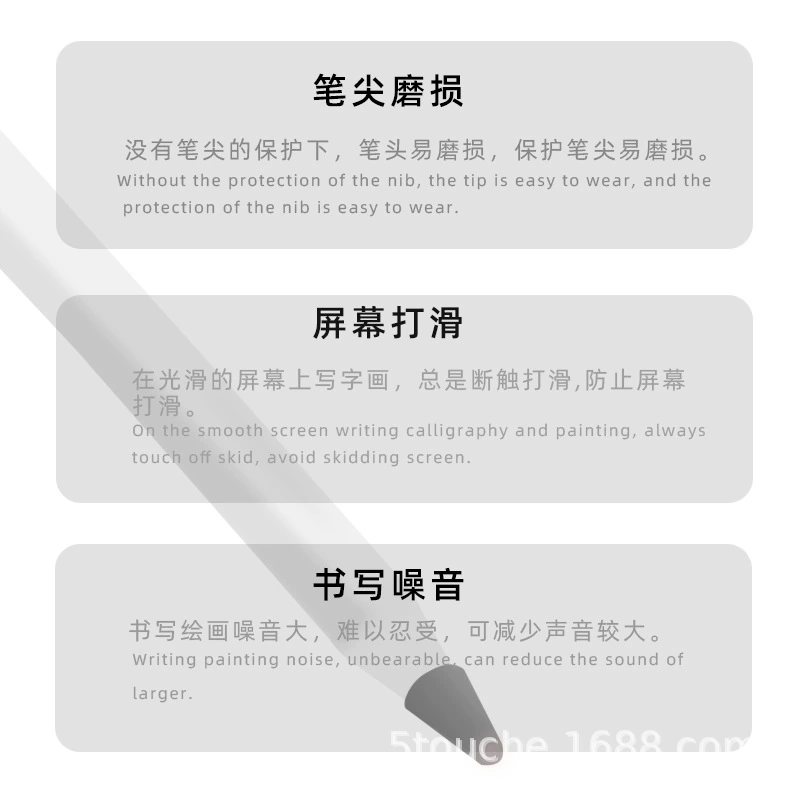 Silicone Pen Tip Cap compatible with Apple Pencil 1/2, Universal Stylus Cover, Anti-Slip Protector