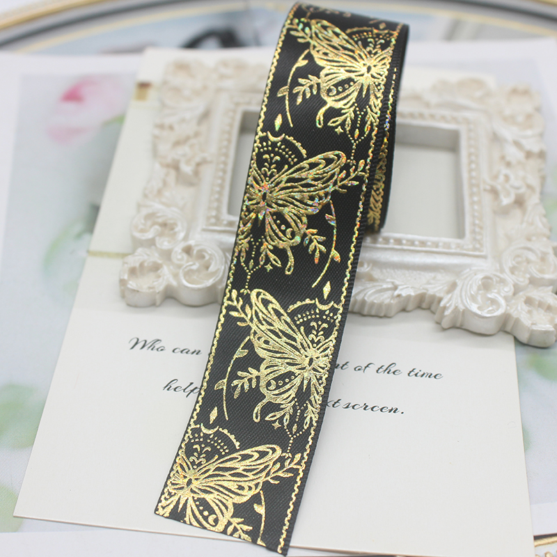 2.5CM 넓은 도금 큰 나비 DIY 스틱 활 리본 수제 유카 소재