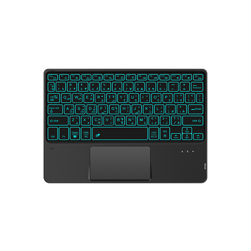 Backlit touch 11 inch wireless Bluetooth keyboard 10.5 Spanish Arabic multi-language customization