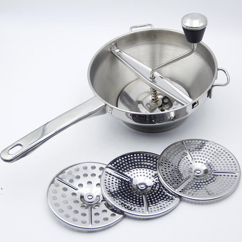 不锈钢果酱机手动食物磨菜器辅食磨泥器蔬菜研磨器土豆研磨辅食机|undefined