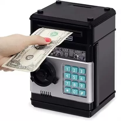 跨境atm储蓄罐自动卷钱电动可投币可进可出儿童密码存钱罐玩具