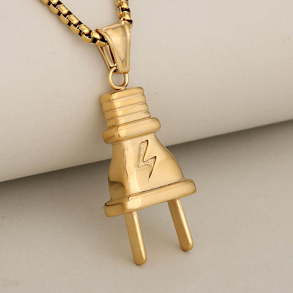 Cross-border European and American new hip-hop hiphop punk style personality plug stainless steel creative Harajuku locomotive pendant