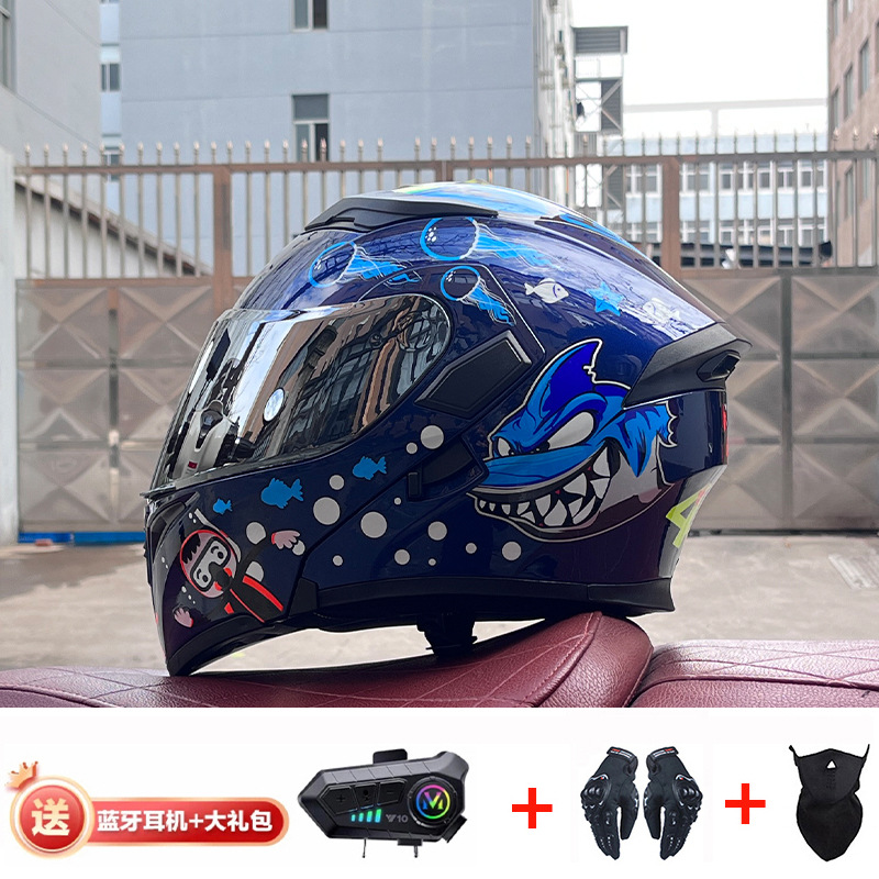 JIEKAI casco de motocicleta casco completo de motocicleta para hombres y mujeres Bluetooth casco de exposición casco de coche eléctrico 3C certificación