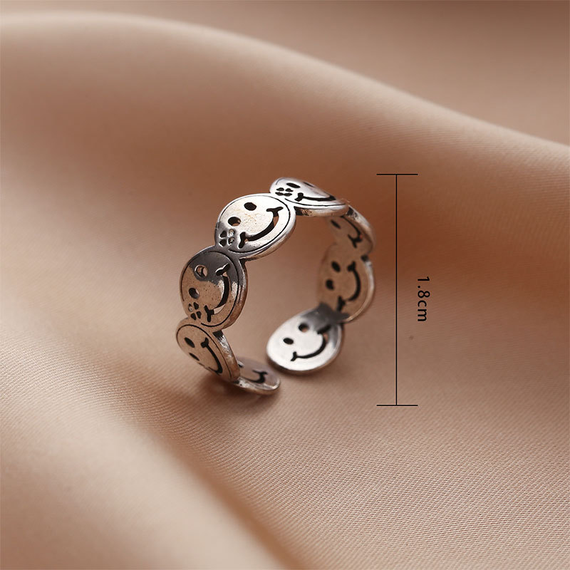 Korean version Dongdaemun Taeyin Castle ring, a retro, aged, individualistic, and cool style open ring accessory on Instagram pic 7