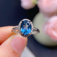 S925�y�����ʯ��ָ�E�A���pɫ��Ůʽ�{ɫˮ���������nָ�h�����{