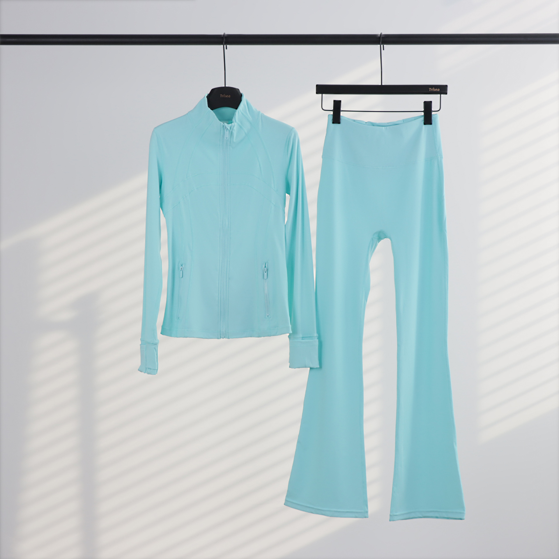 LULU chaqueta de cuello de喇叭 con cremallera, chaqueta de cuerpo, chaqueta de yoga elástica, mujer