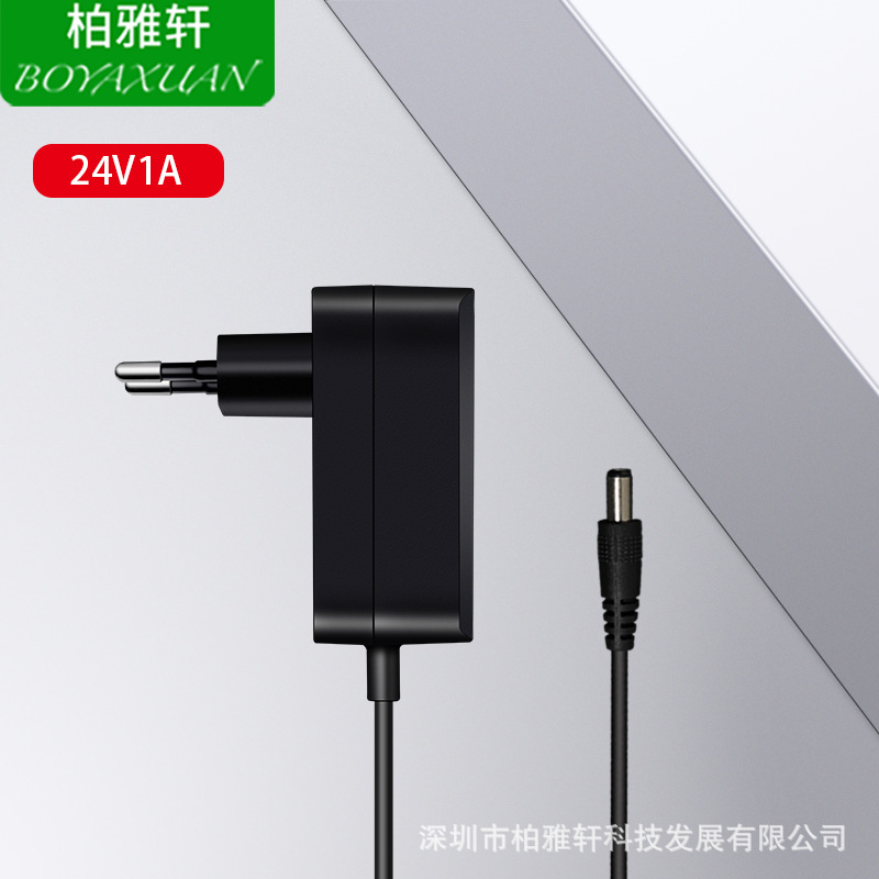 厂家热销24V1A 12V2A欧规CE TUVGS ROHS认证安防监控电源适配器