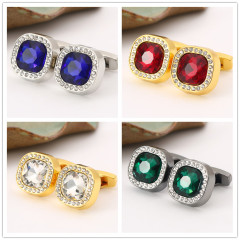 Cross-border best-selling wholesale novel men's fashionable crystal cufflinks French-style shirt with diamond cuff edge