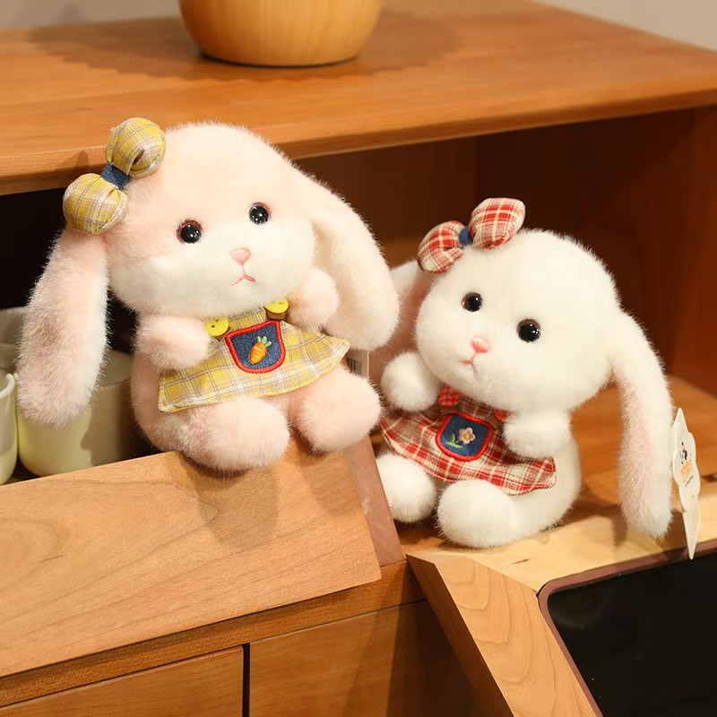 Yirongfang - Colgante de peluche de conejito genuino, pequeño conejo blanco de peluche, decoración colgante, llavero para bolso, regalo.